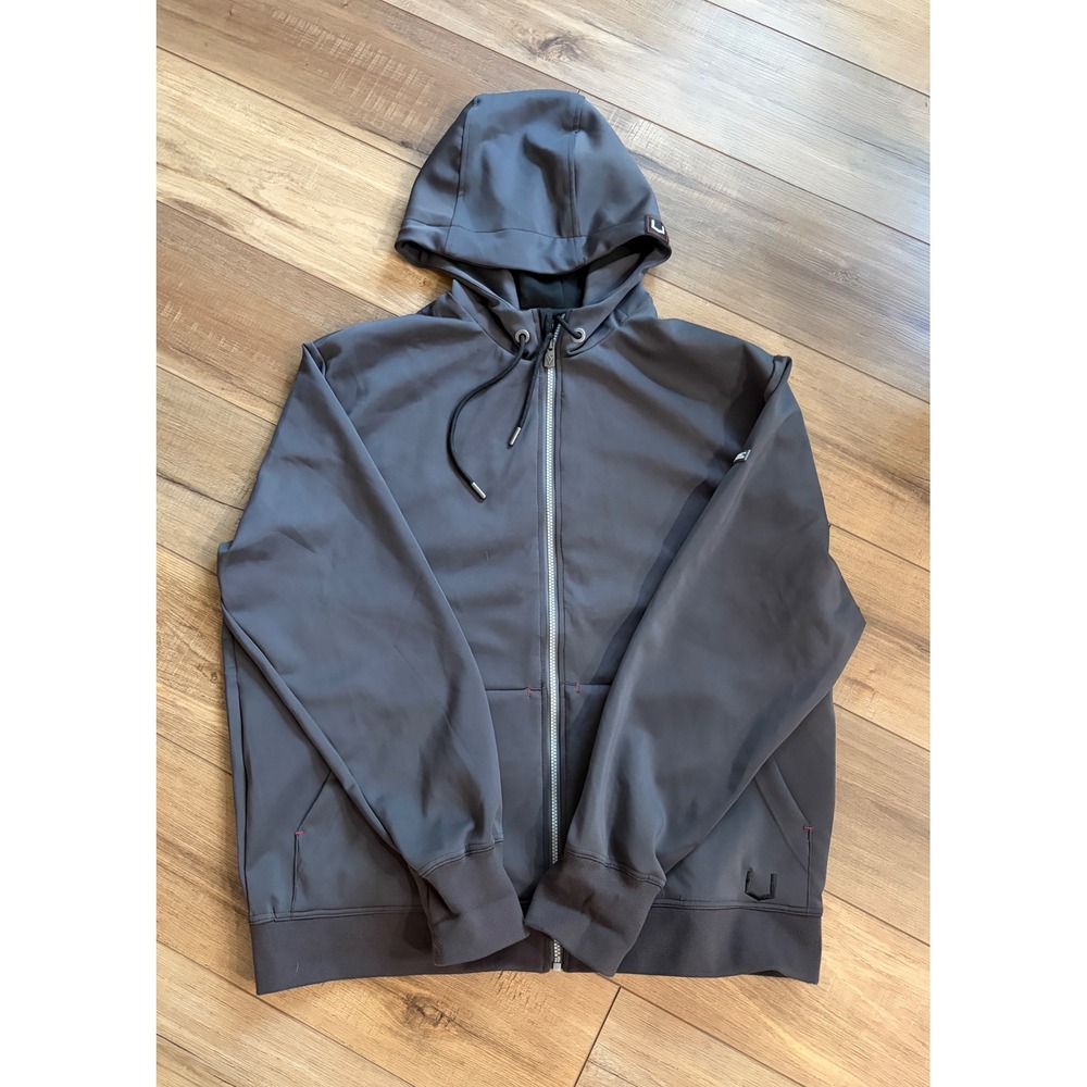 SCOTTeVEST Mens Cotton Hoodie Full Zip Shark Gray Travel Jacket XL